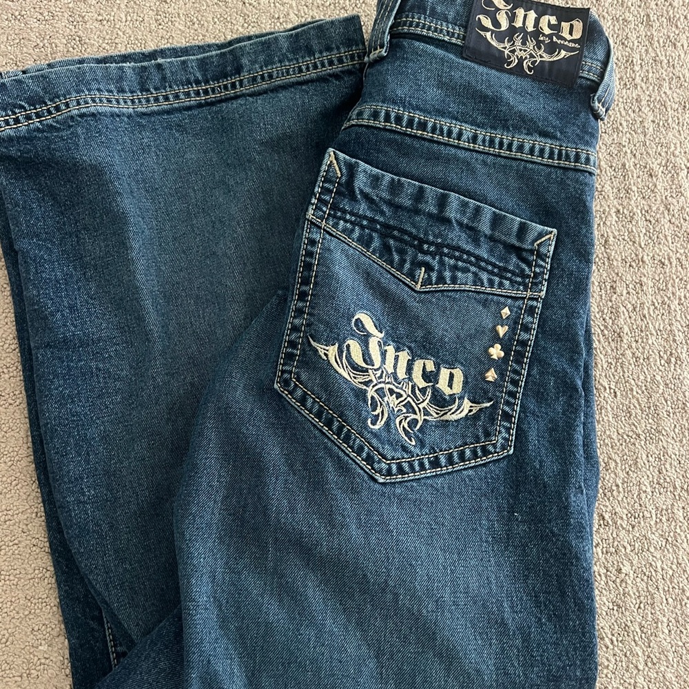 JNCO Karatz 23" Wide Leg jeans in a Dark Stone wash. - Picture 5 of 8